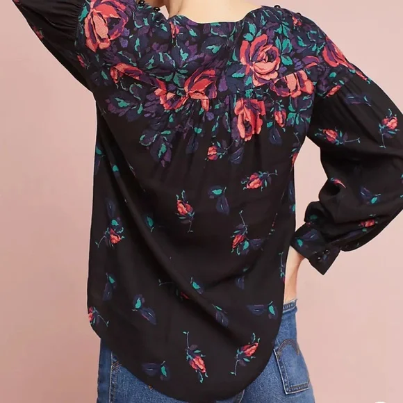 Anthropologie Maeve “Gardenia” Boat Neck Top - Picture 2 of 9